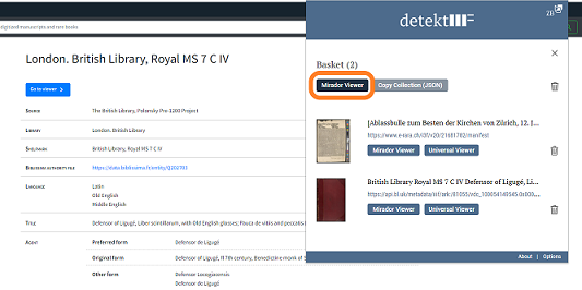 detekIIIF add-to-basket feature